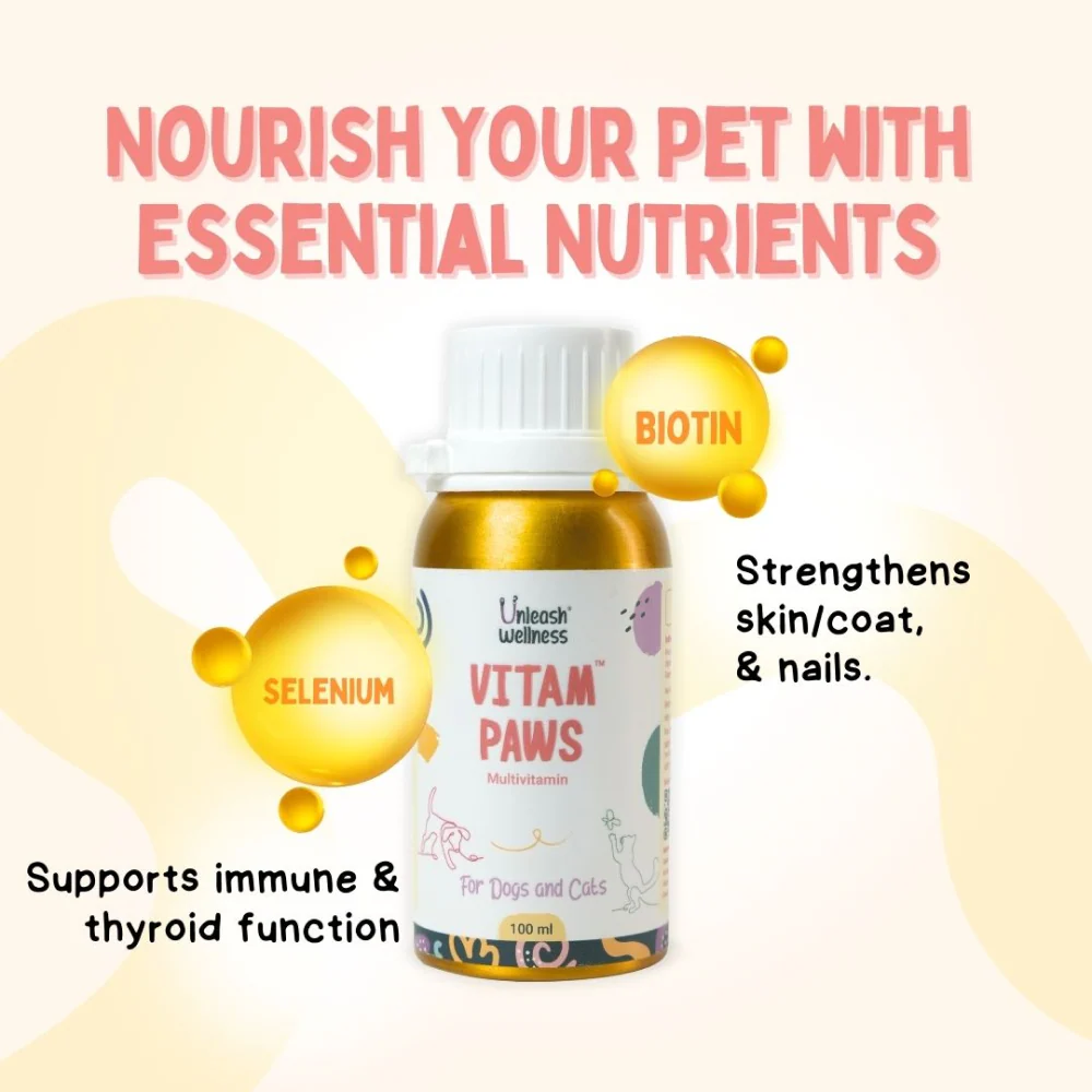 Unleash Wellness Vitam Paws Multivitamin Supplement for Dogs and Cats - Runbopad