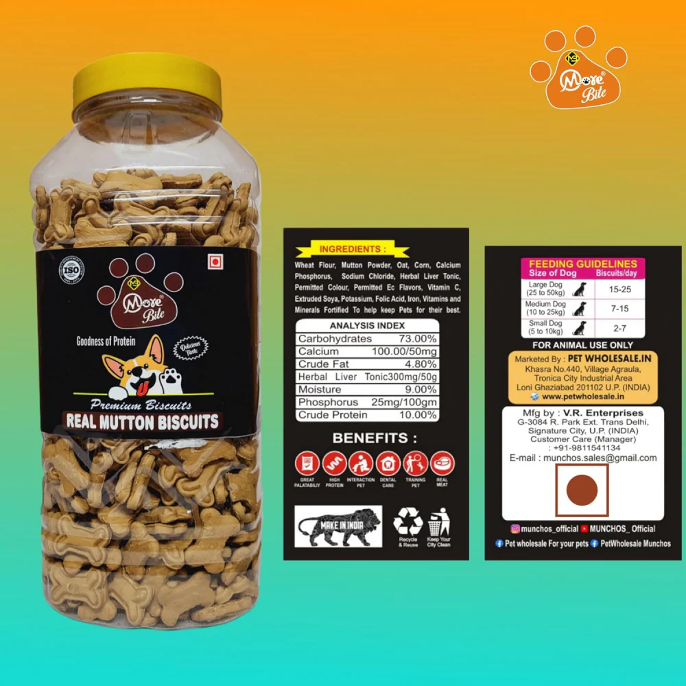 More Bites Mutton Flavor Biscuit Dog Treats - Runbopad