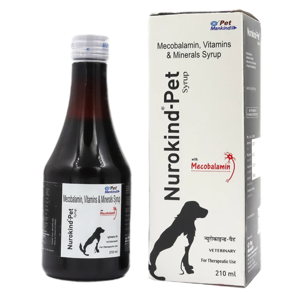 Mankind Nurokind Pet Syrup Multi Vitamin Supplement (210ml) and Intas Livotas Liver Tonic Appetite Booster for Dogs & Cats (200ml) Combo - Runbopad