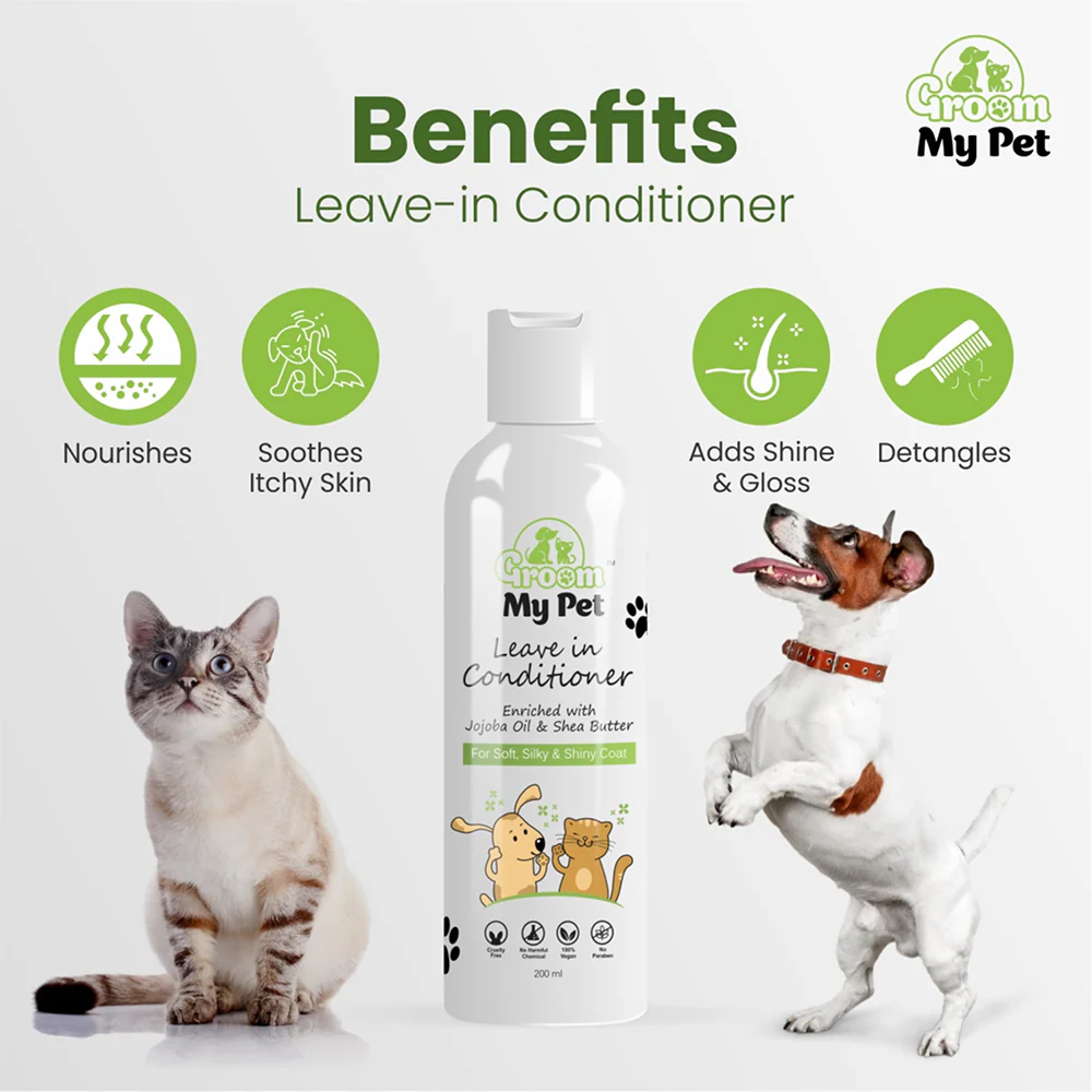 Groom My Pet Leave In Conditioner No Rinse Formula for Dogs and Cats - Runbopad