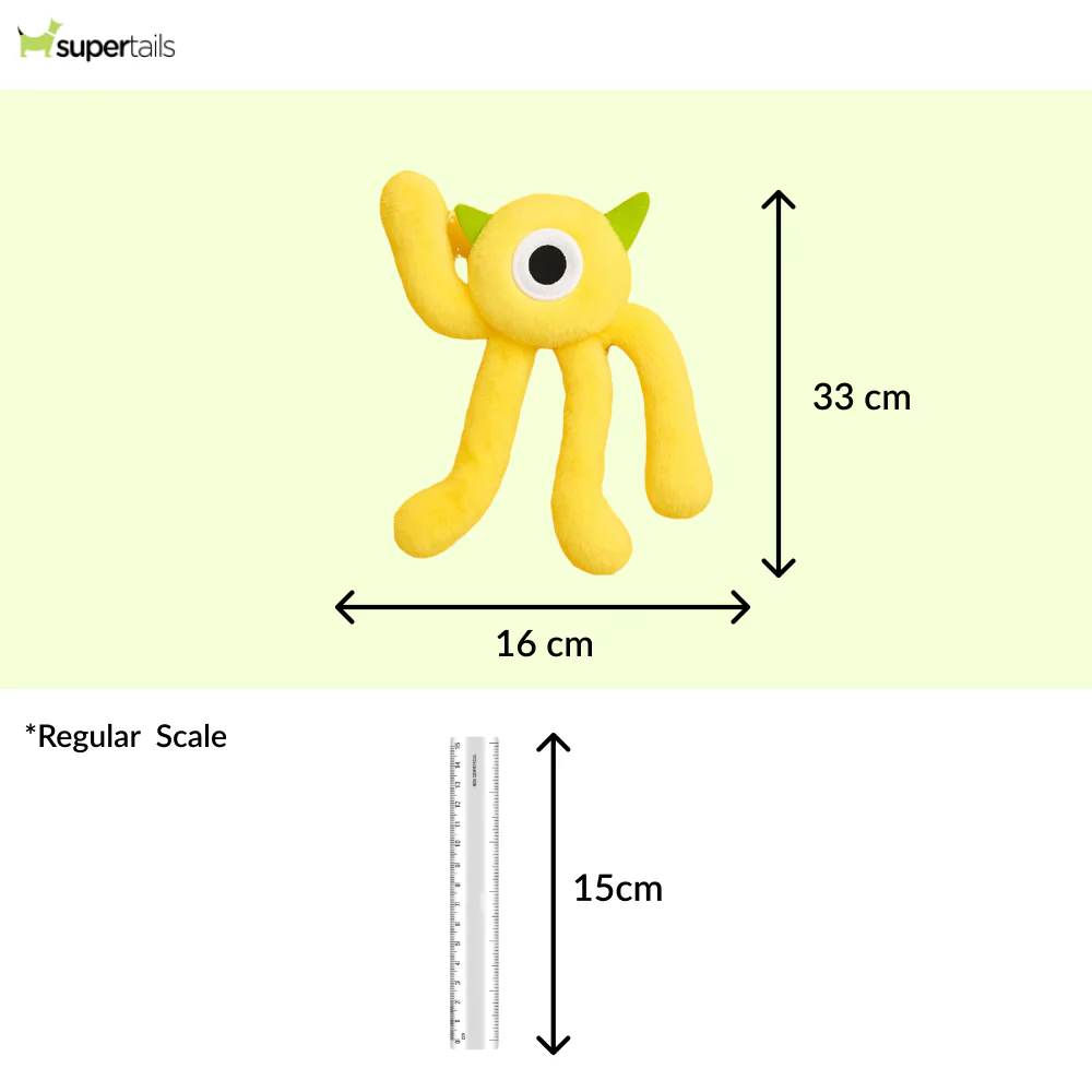 Talking Dog Club Bouncing Monster Tug Toy for Dogs (Yellow) - Runbopad