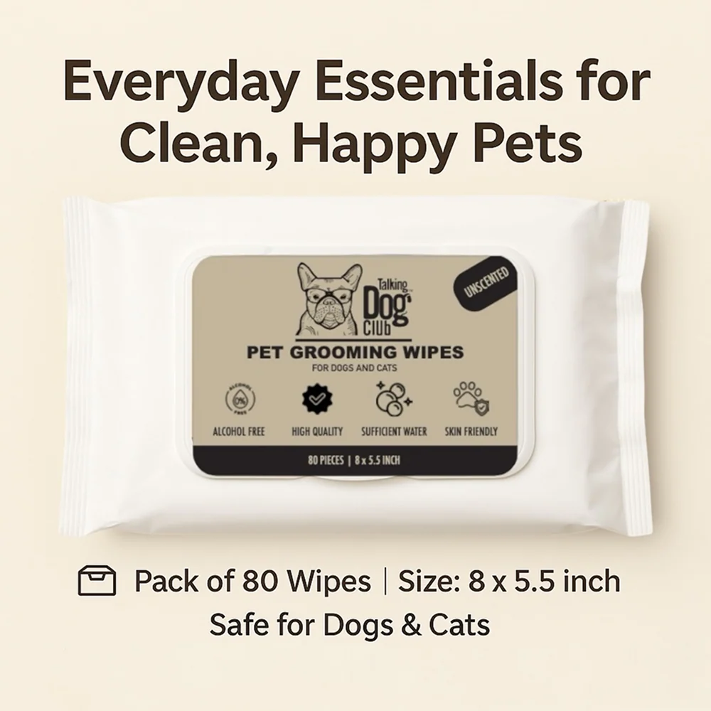 Talking Dog Club Pet Grooming Unscented Wipes for Dogs and Cats - Runbopad