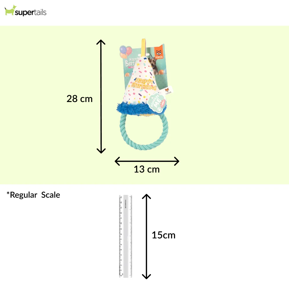 Barkbutler x Fofos Birthday Hat Plush Toy for Dogs - Runbopad