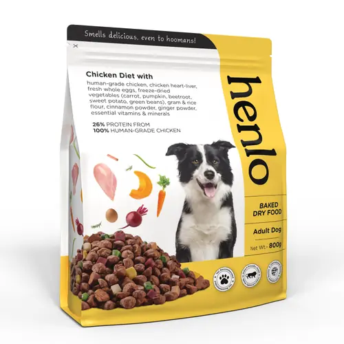 Henlo Baked Chicken Adult and Puppy Dog Dry Food | 100% Human Grade Ingredients - Runbopad