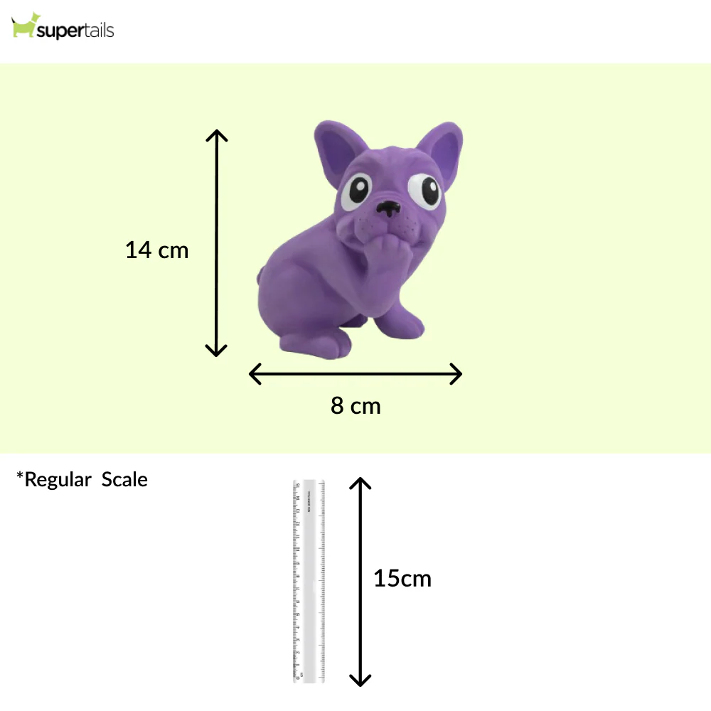 Outward Hound Tootiez Grunting French Bulldog Interactive Chew Toy for Dogs (Purple) - Runbopad