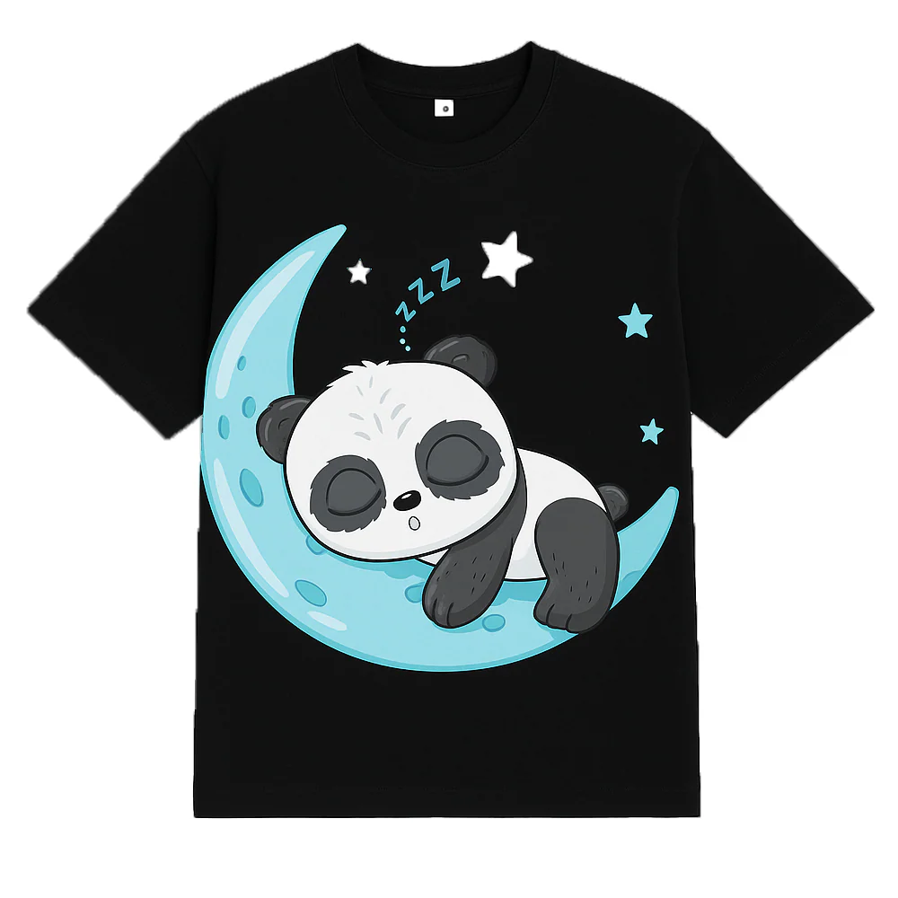 Sleeping Panda Cotton T Shirt for Men and Women - Runbopad