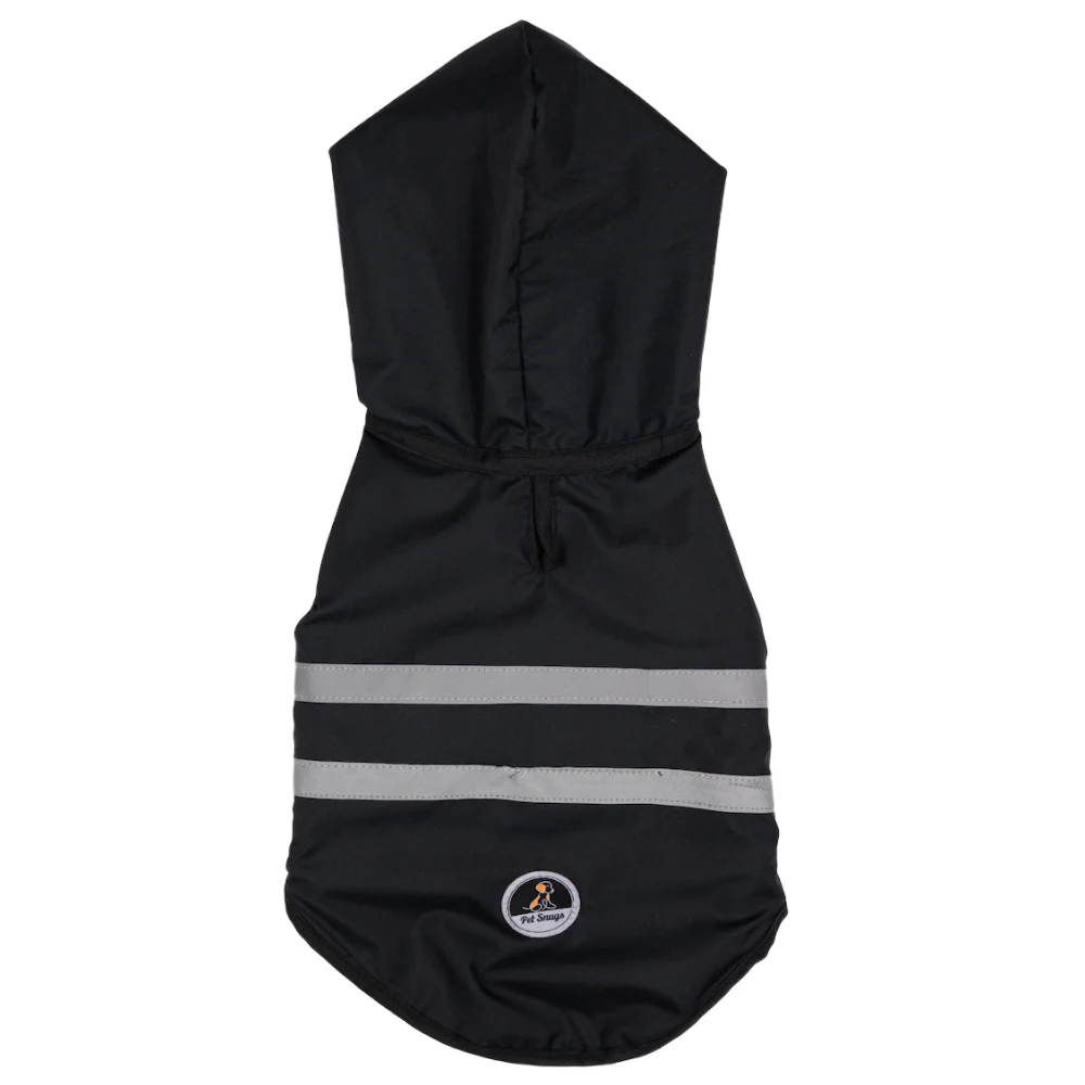 Petsnugs Reflective Waterproof Raincoat for Dogs and Cats (Black) - Runbopad