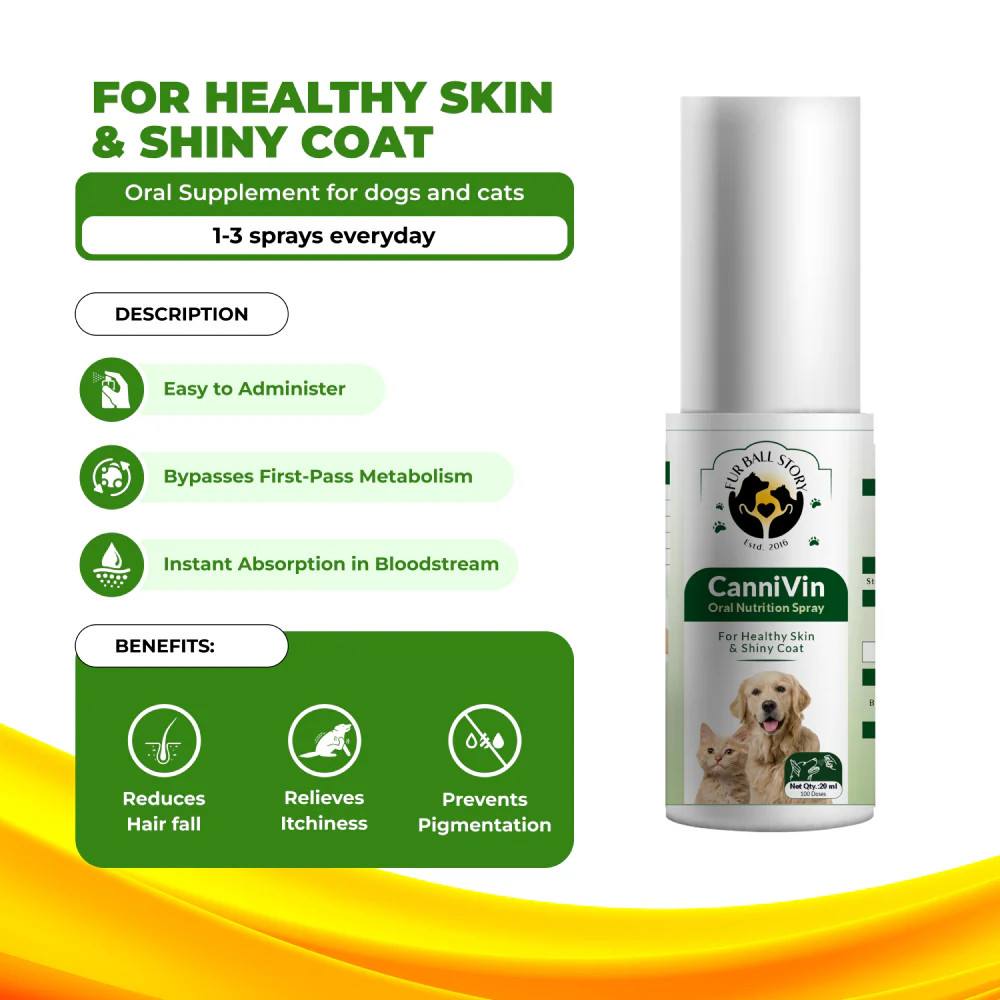 FurBall Story Cannivin Healthy Skin & Shiny Coat Spray for Dogs - Runbopad