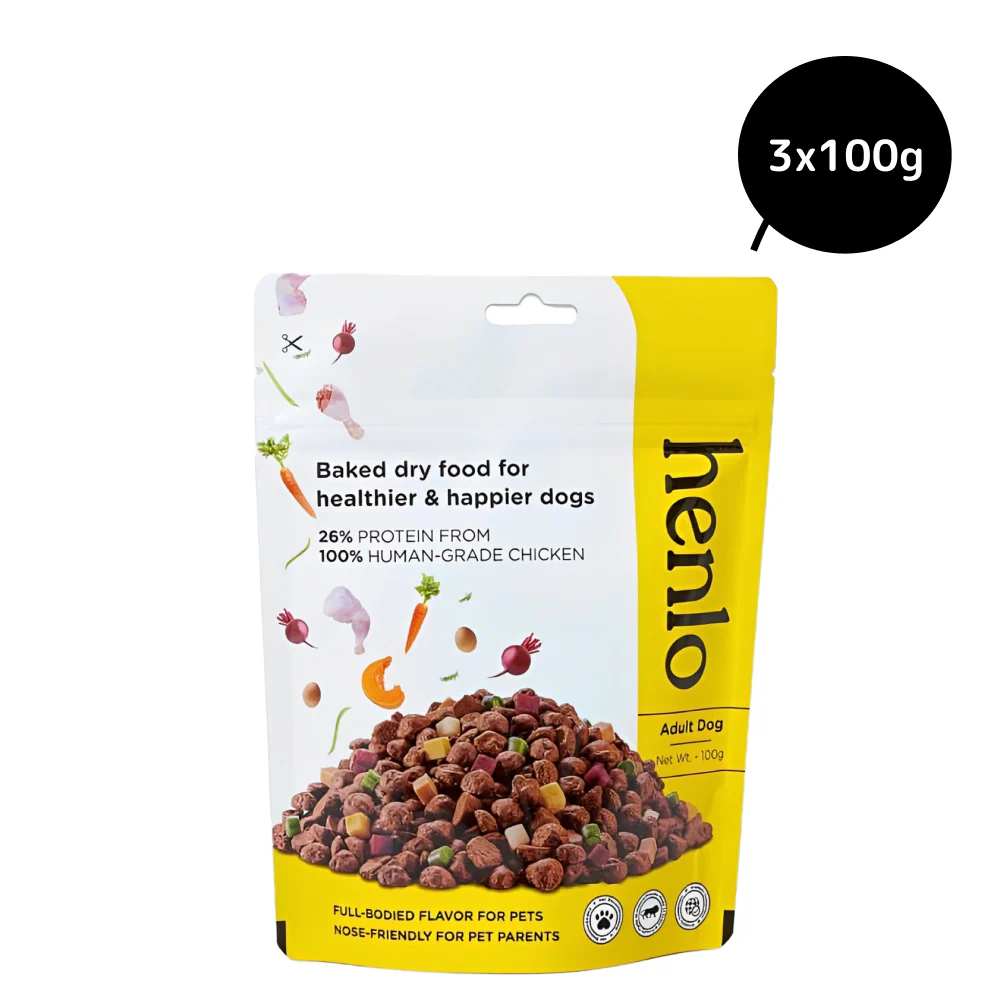 Henlo Chicken & Vegetable Baked Dry Food for Adult Dogs | 100% human grade ingredients - Runbopad