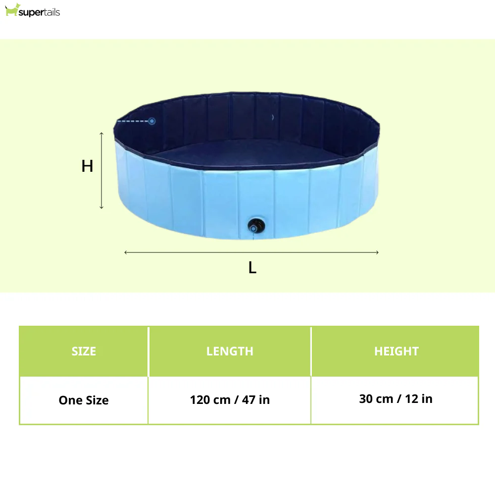 Emily Pets Foldable Swimming Pool for Dogs and Cats (Grey) - Runbopad