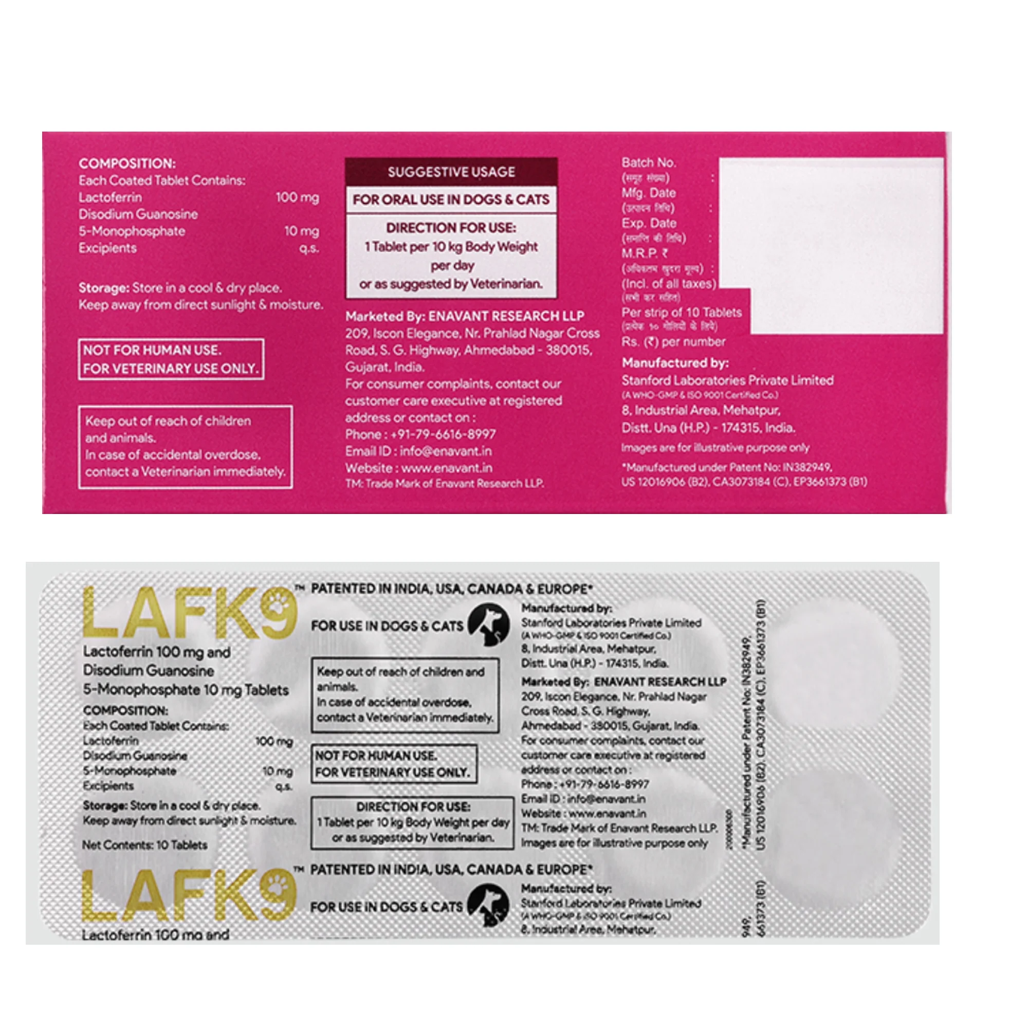 Enavant LAFK9 Tablets for Dogs & Cats - Runbopad