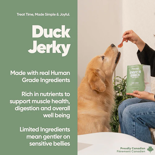 Purple Tails Sniff N Snack Duck Jerky Dog Treat - Runbopad