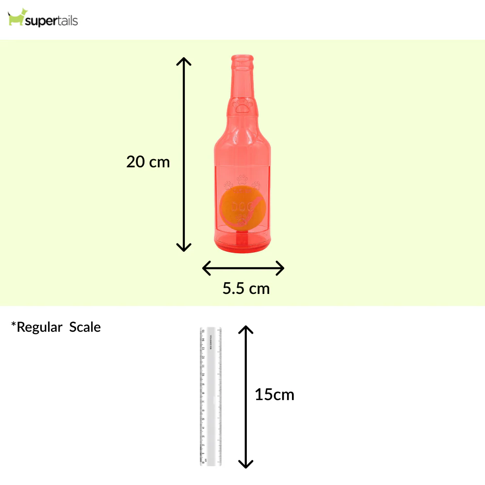 Talking Dog Club Ball in Bottle Rubber Chew Toy for Dogs (Red) - Runbopad