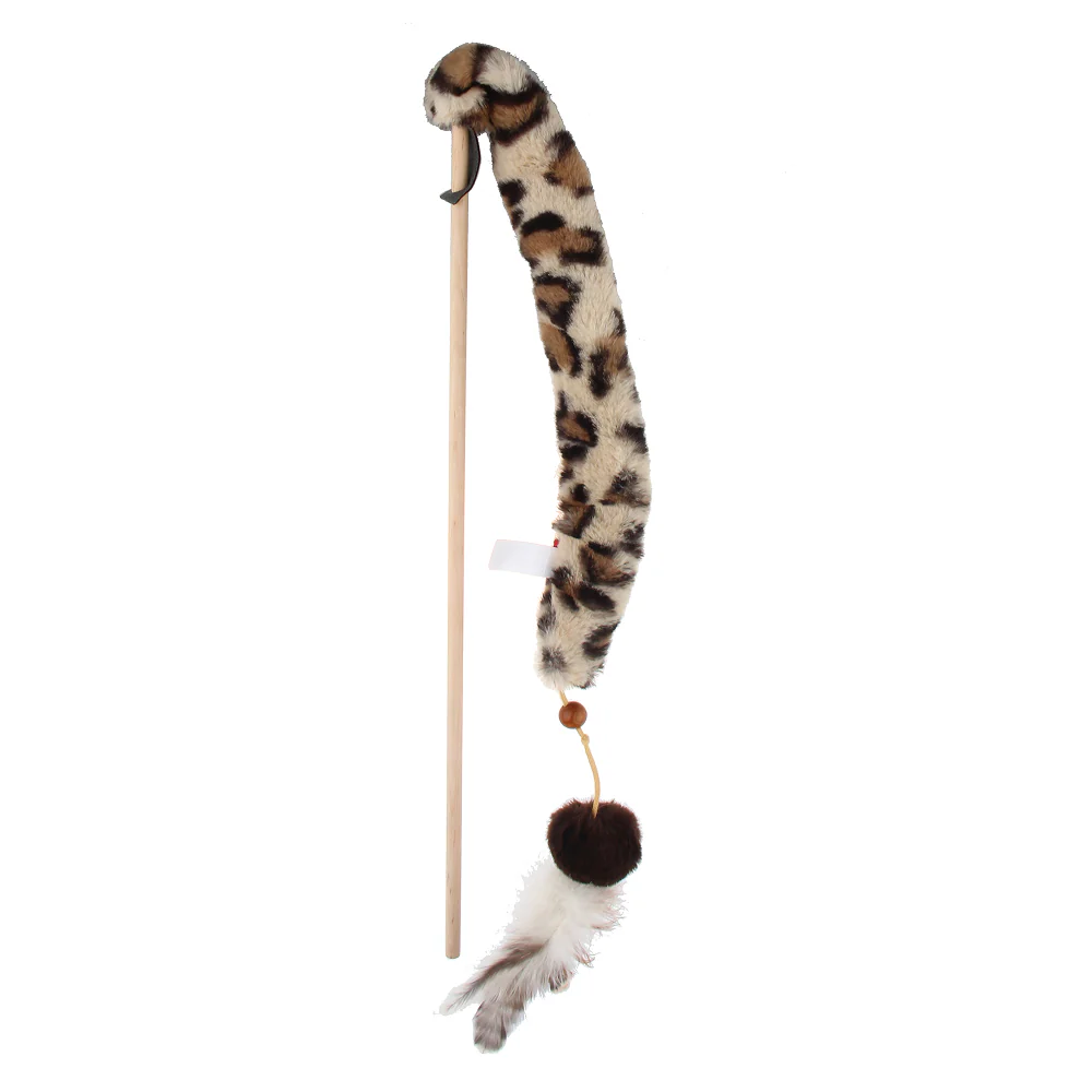 GiGwi Feather Teaser Eco Line Plush Tail Toy for Cats - Runbopad