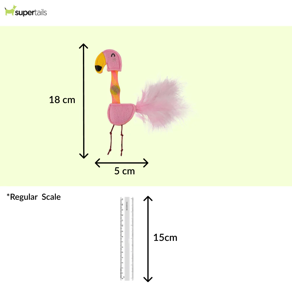 Barkbutler x Fofos Flamingo Flick Tube Catnip Toy for Cats - Runbopad