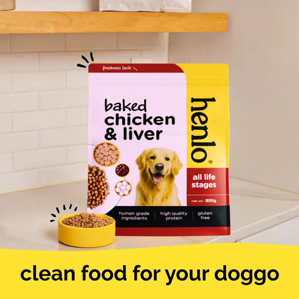 Henlo Baked Chicken & Liver Adult and Puppy Dog Dry Food | 100% human grade ingredients - Runbopad
