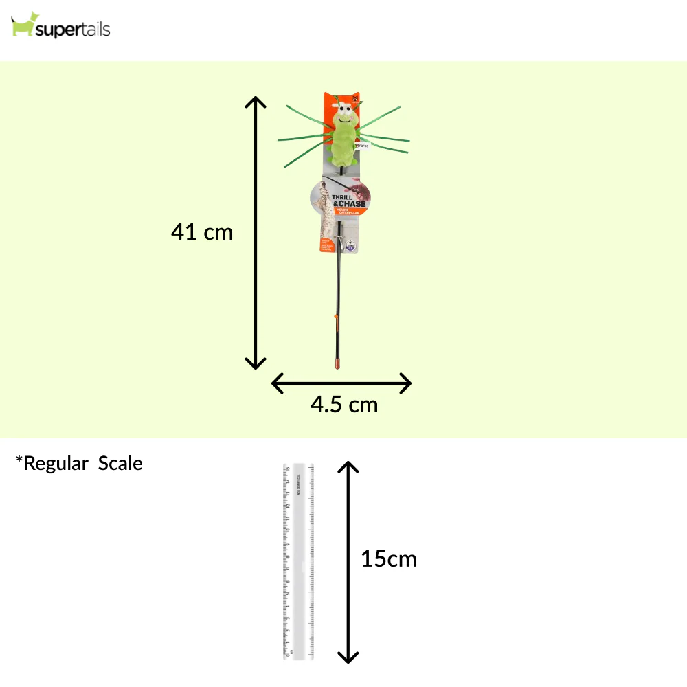 Barkbutler x Fofos Wand Moving Caterpillar Teaser Toy for Cats - Runbopad