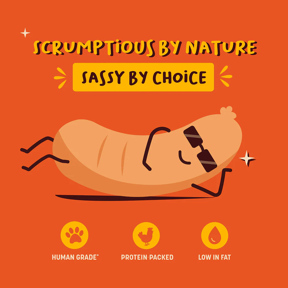 HUFT Sassy Sausage Smokey with Real Chicken Air Dried Treats for Dogs - Runbopad