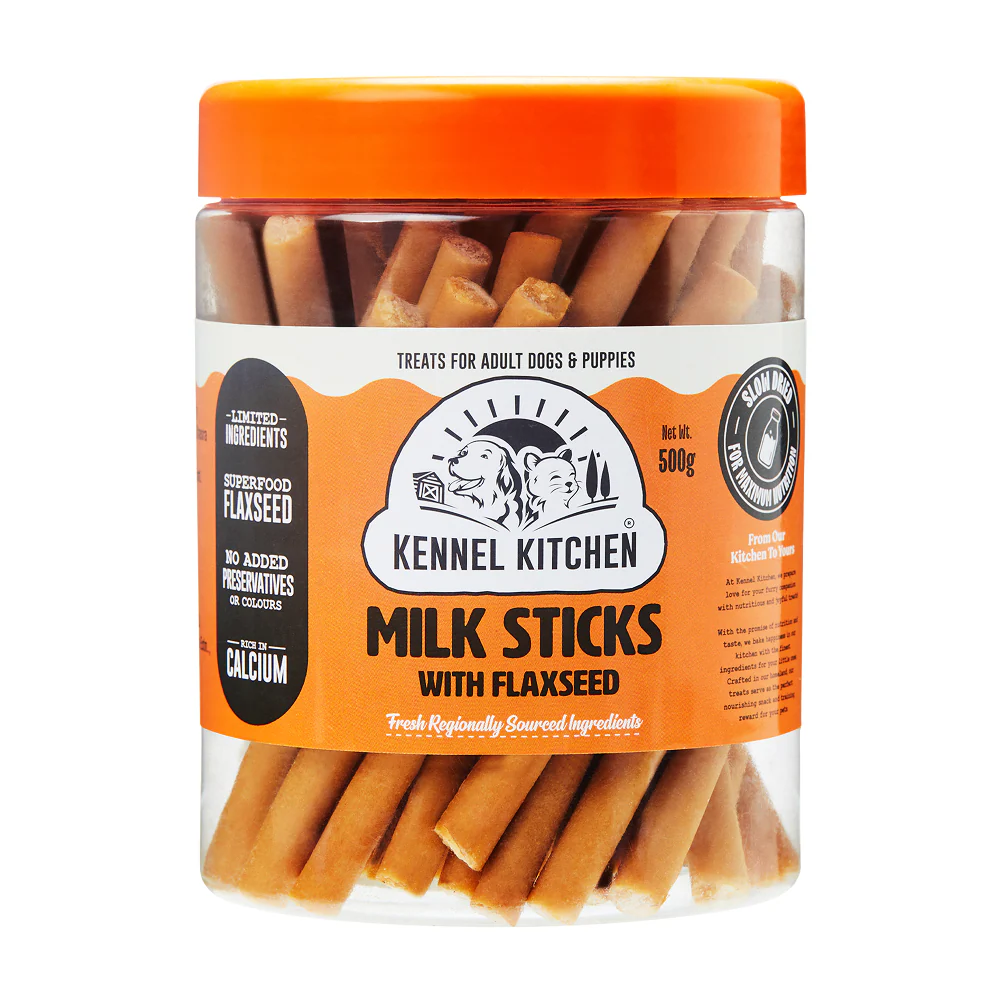Kennel Kitchen Milk Sticks with Flaxseed Dog Treats - Runbopad