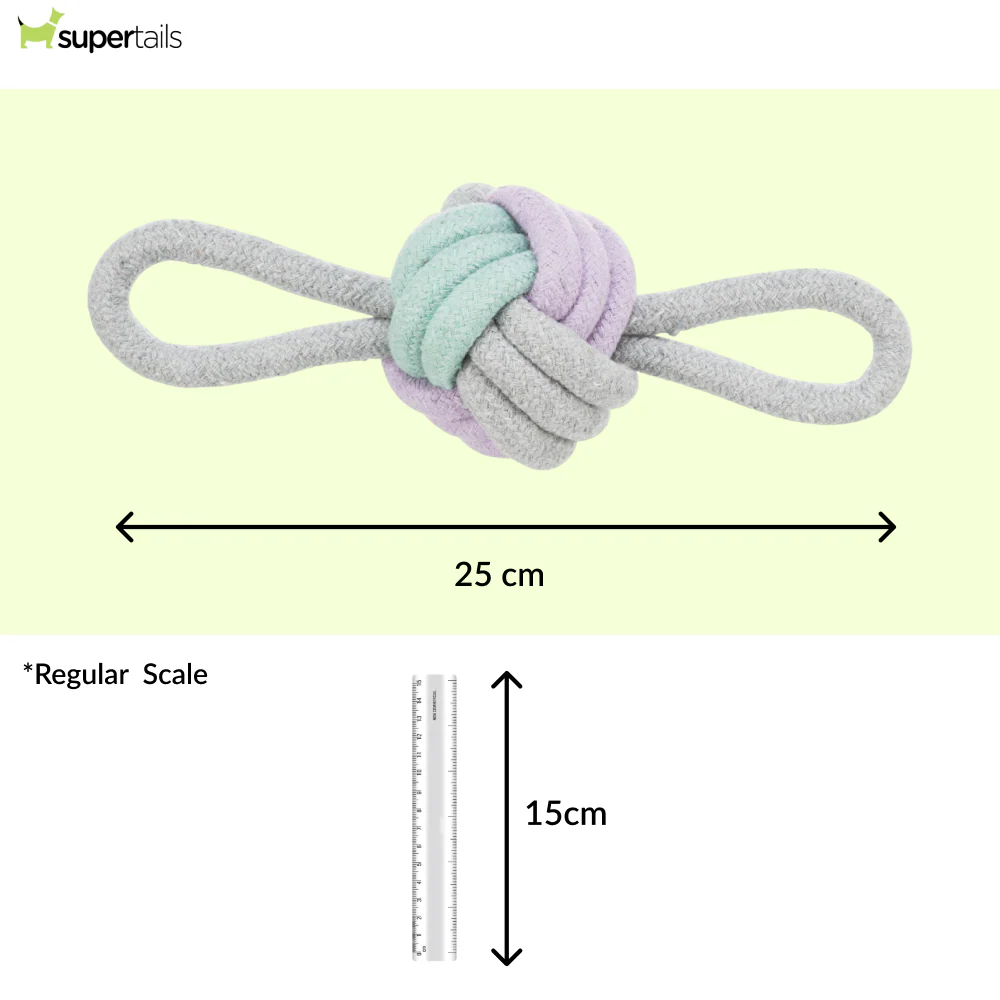 Trixie Junior Knotted Ball Rope Toy with Loops for Dogs - Runbopad