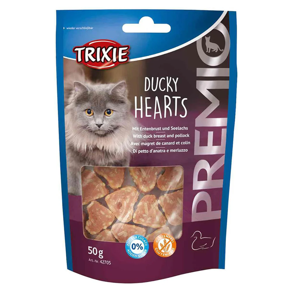 Trixie Premio Ducky Hearts & Kittos Purr fect Lamb Filet Bites Cat Treats - Runbopad