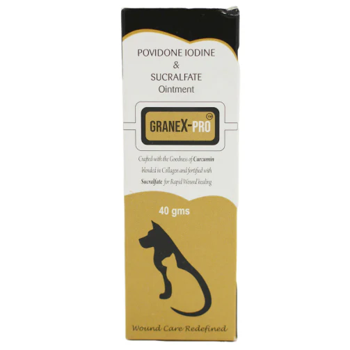 Sihil GraneX Pro Ointment (Povidone iodine & Sucralfate) Antiseptic & Wound healing for Dogs And Cats - Runbopad