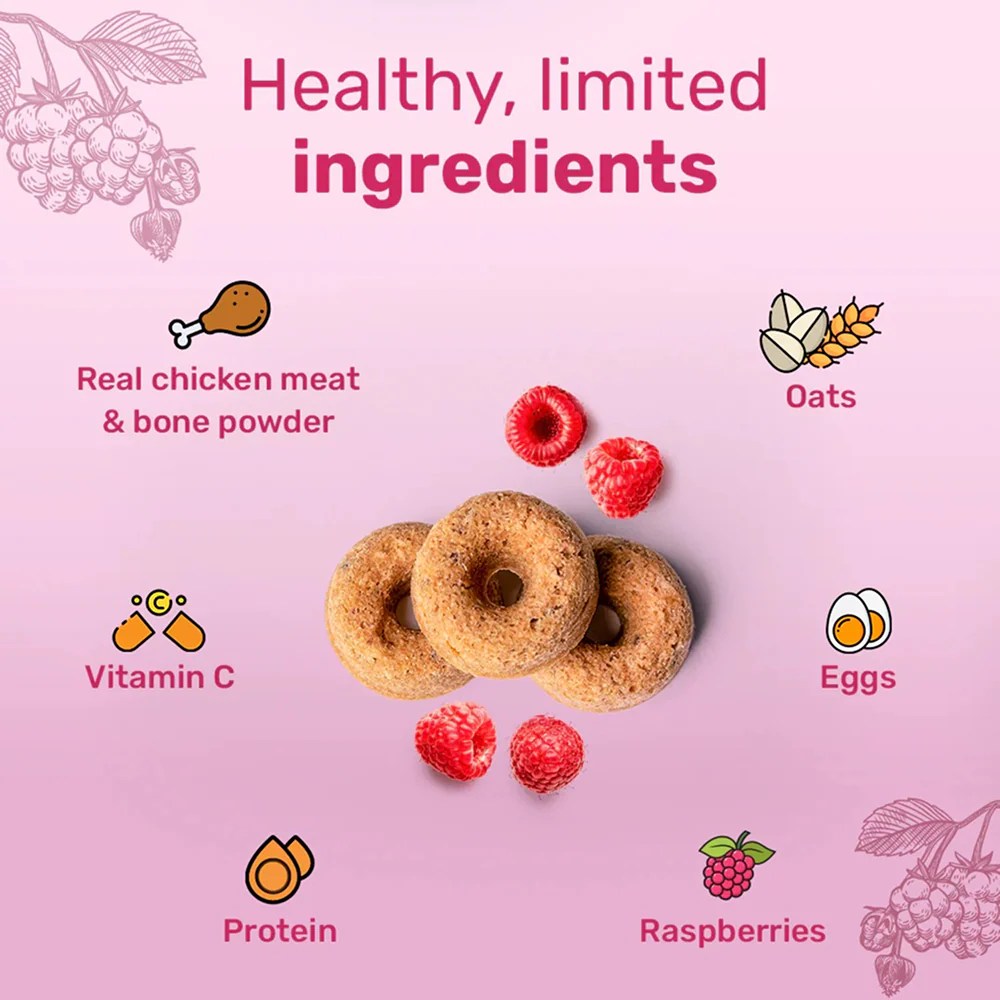 HUFT Berry Bites Gluten Free Real Chicken & Raspberries Dog Treats - Runbopad