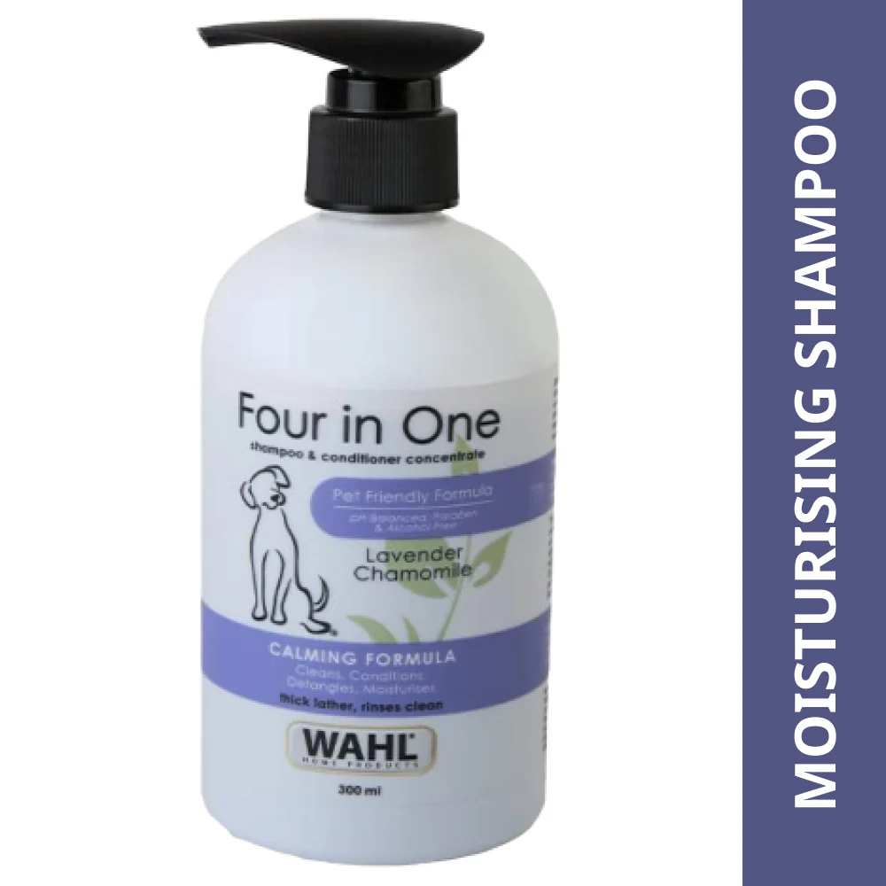 Wahl 4 in 1 Lavender Chamomile Calming Shampoo & Drools Absolute Vitamin Supplement Tablets Dog Combo - Runbopad