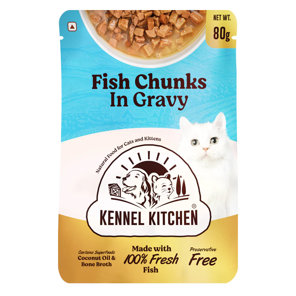 Kennel Kitchen Fish Gravy All Life Stage Wet Food, Scoopy Lavender Natural Brown Sand Cat Litter Combo - Runbopad