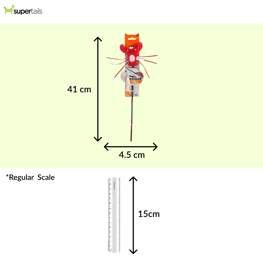 Barkbutler x Fofos Wand Moving Lobster Teaser Toy for Cats - Runbopad