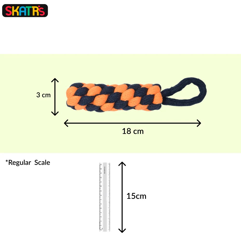 Skatrs Dummy Knotted Rope Chew Toy for Dogs and Cats (Blue/Orange) - Runbopad