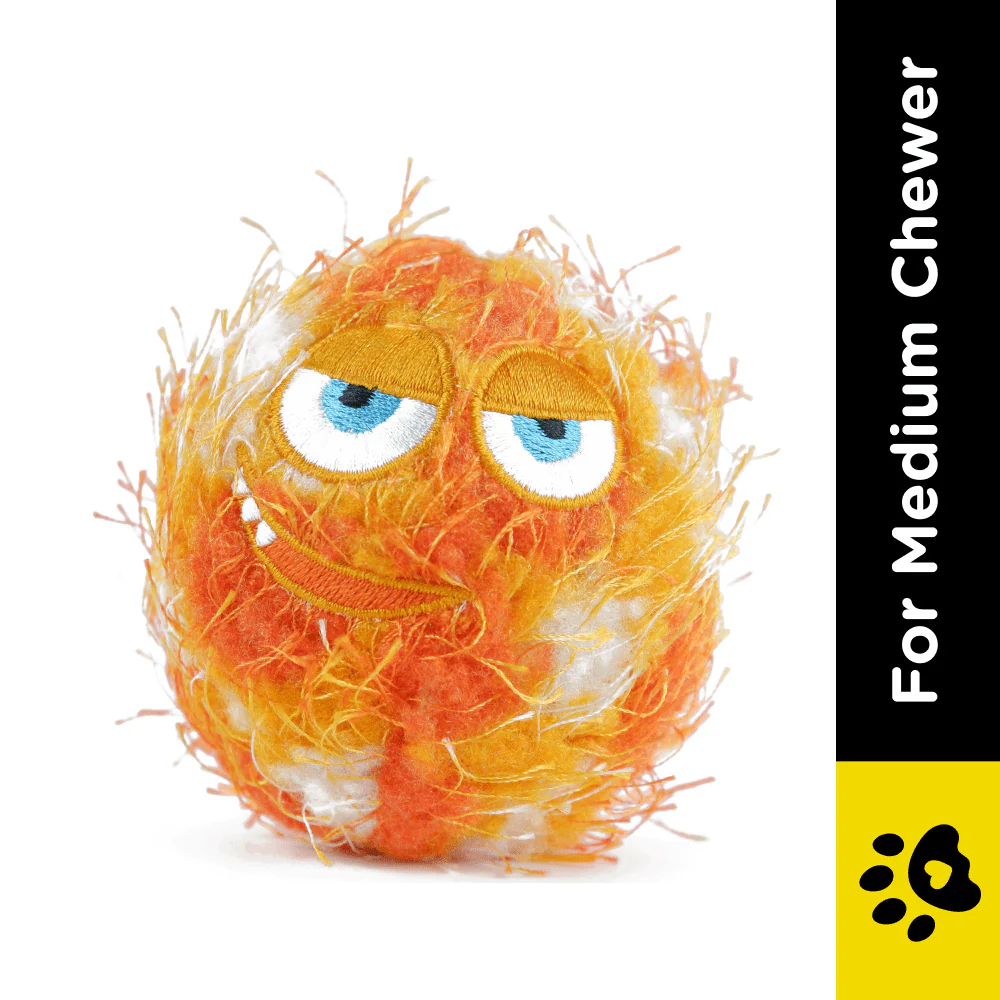 GiGwi Crazy Ball with Foam Rubber Ball and Squeaker Toy for Dogs (Orange) - Runbopad