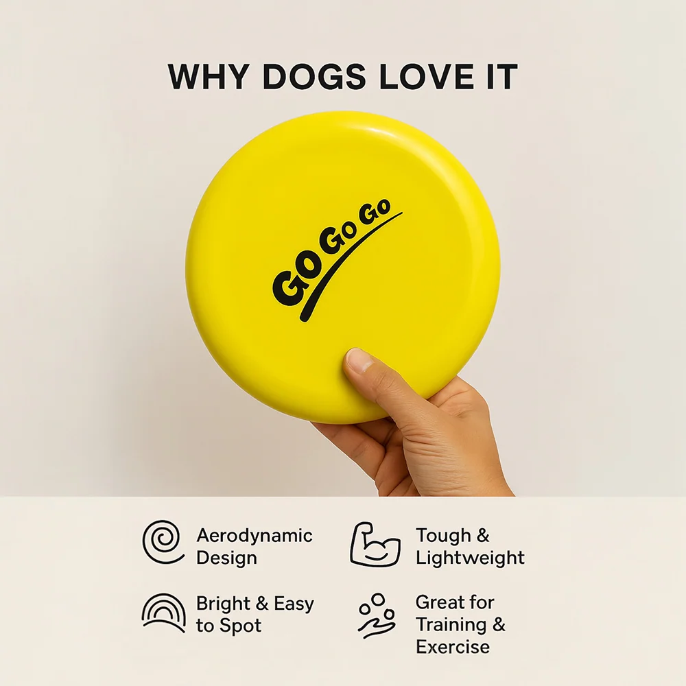 Talking Dog Club Pop Light weight Frisbee Toy for Dogs (Yellow) - Runbopad