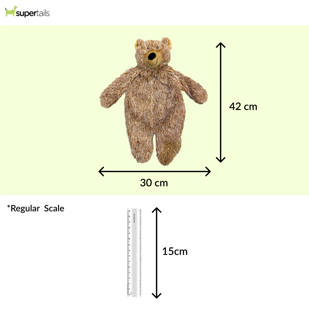 Talking Dog Club Teddy Bear Plush Crinkle Toy for Dogs (Brown) - Runbopad