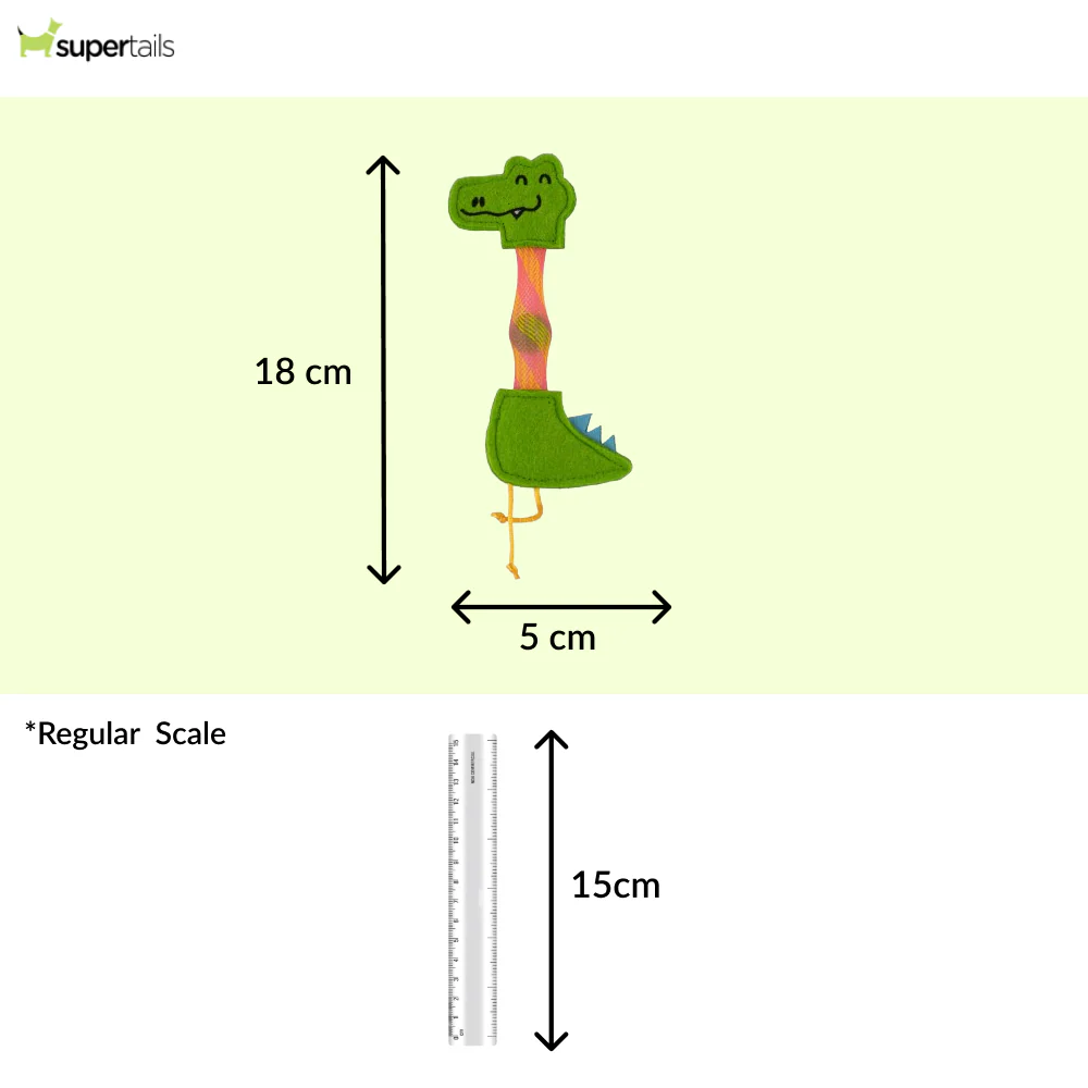 Barkbutler x Fofos Crocodile Flick Tube Catnip Toy for Cats - Runbopad