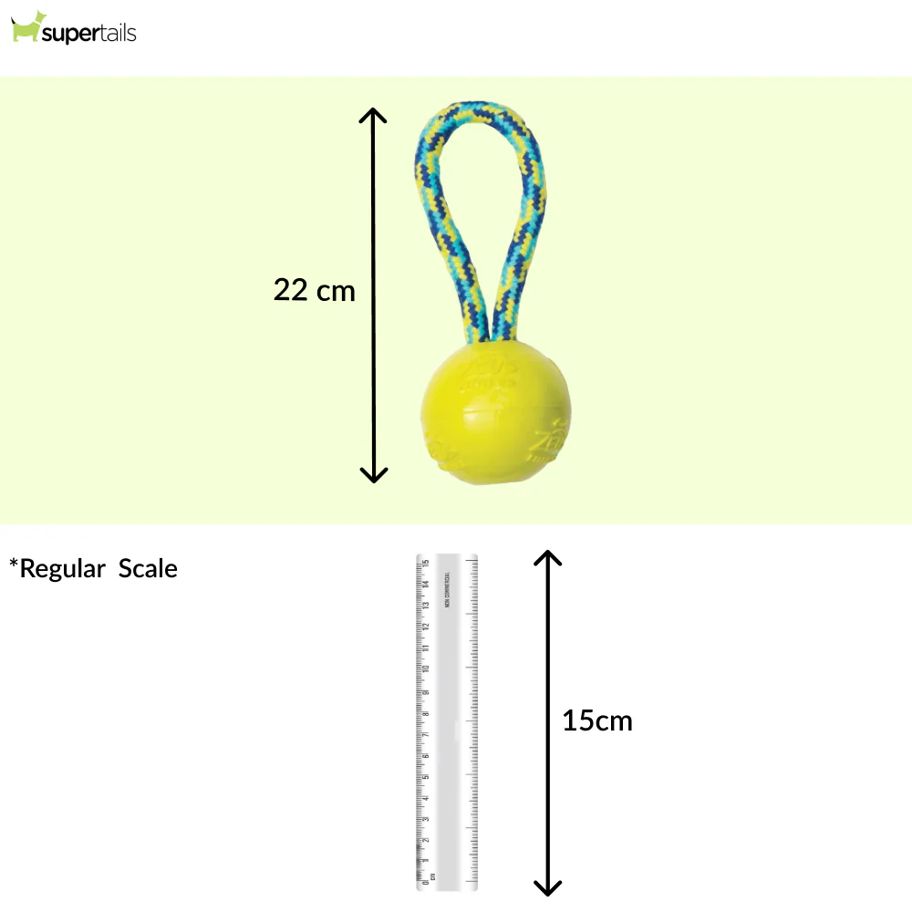 Zeus Rope Ball Tug with Single Hand Loops Toy for Dogs (Yellow) - Runbopad