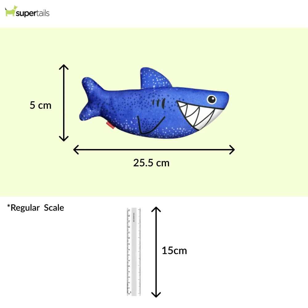 Red Dingo Durables Shark Fetch Toy For Dogs (Dark Blue) - Runbopad