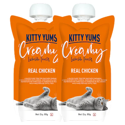 Kitty Yums Lickable Real Chicken Creamy Cat Treat - Runbopad