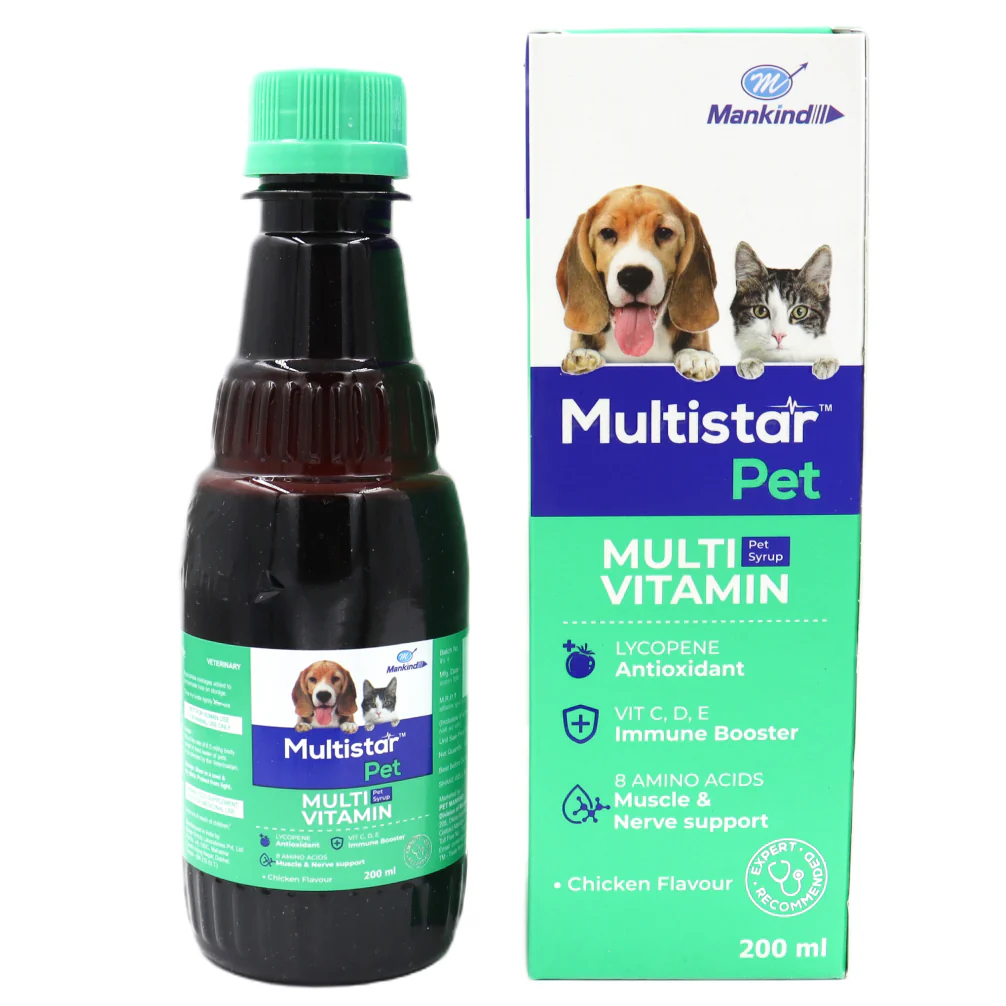 Mankind Multistar Pet Syrup 200ml and Hepamust Liver Tonic 200ml for Dogs & Cats Combo - Runbopad