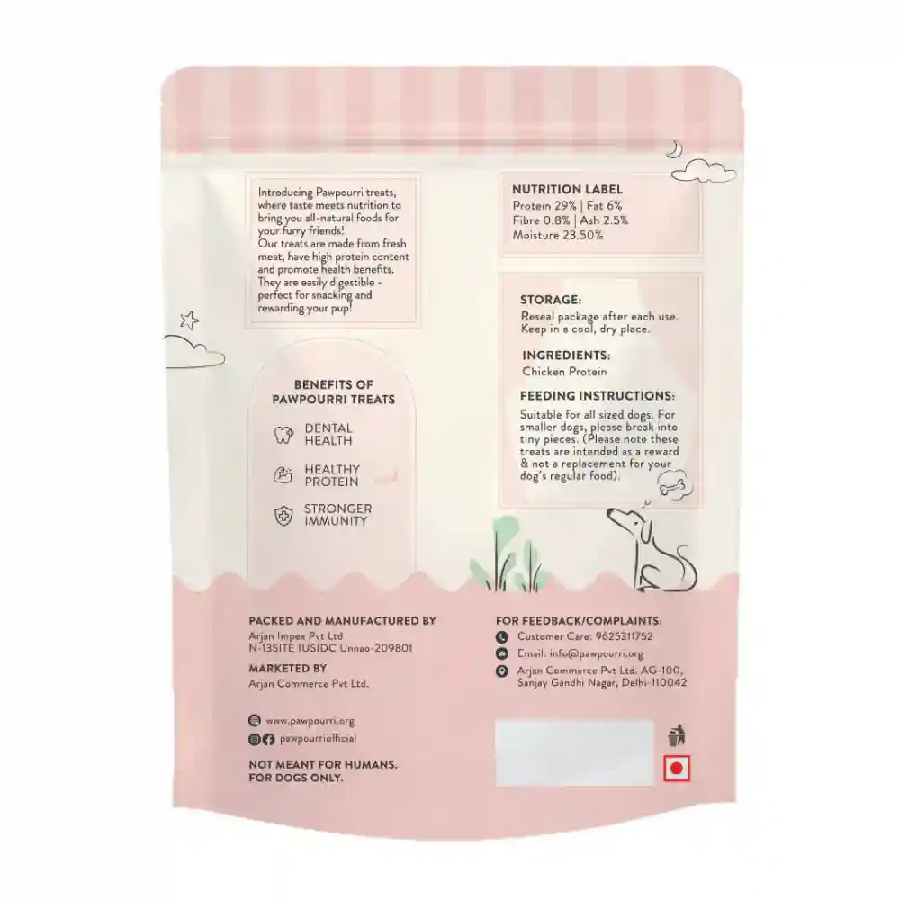 Pawpourri 100% Natural Chicken Jerky Soft Dog Treat - Runbopad