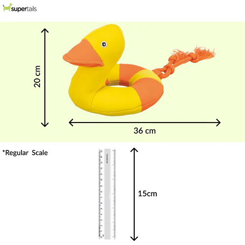 Trixie Aqua Duck on a Rope Toy for Dogs (Yellow) - Runbopad