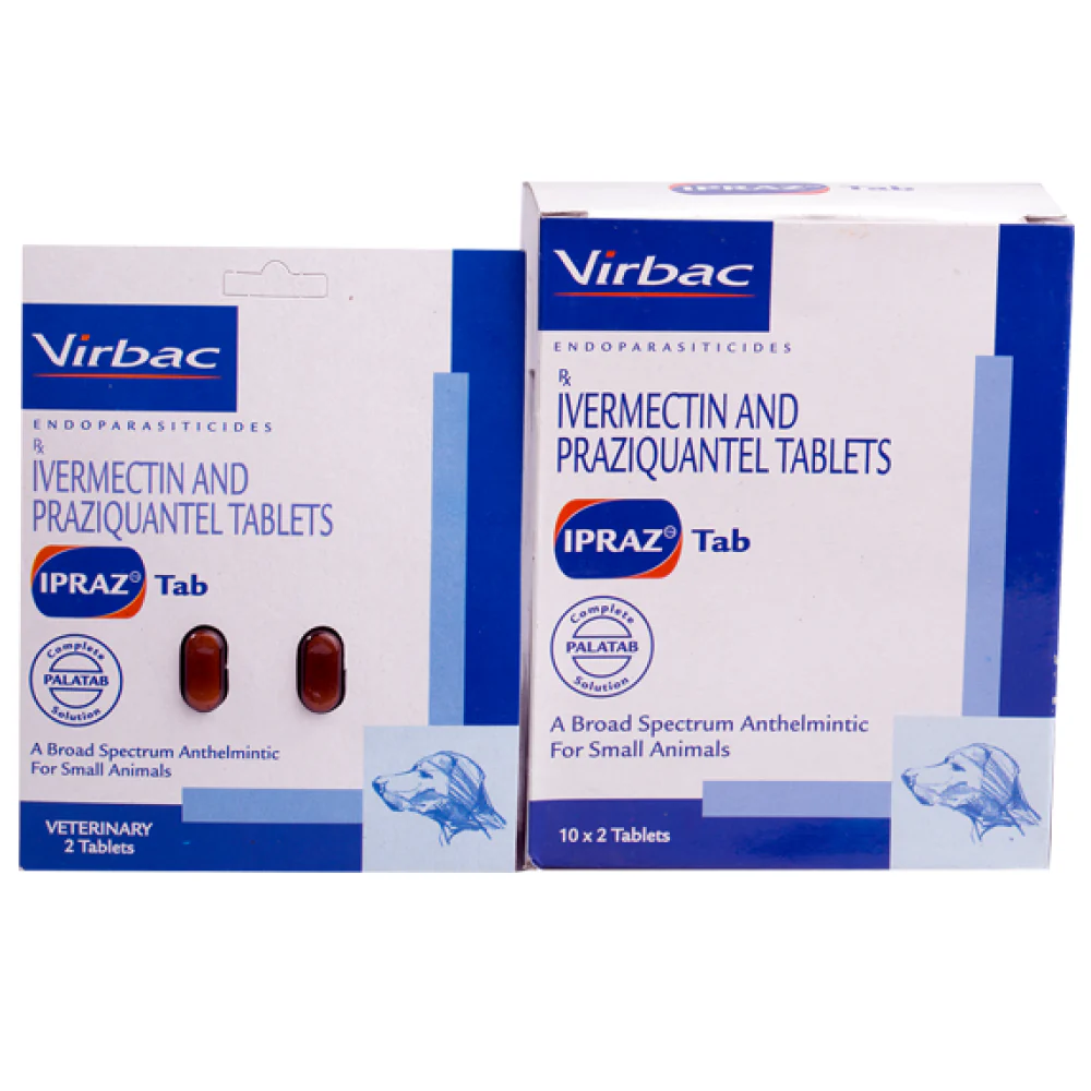 Virbac Ipraz Dewormer Tablets for Dogs (2 tablets) and Savavet Fiprofort Plus (Fipronil) Tick & Flea Control Spot On for Dogs Upto 10kg Combo - Runbopad