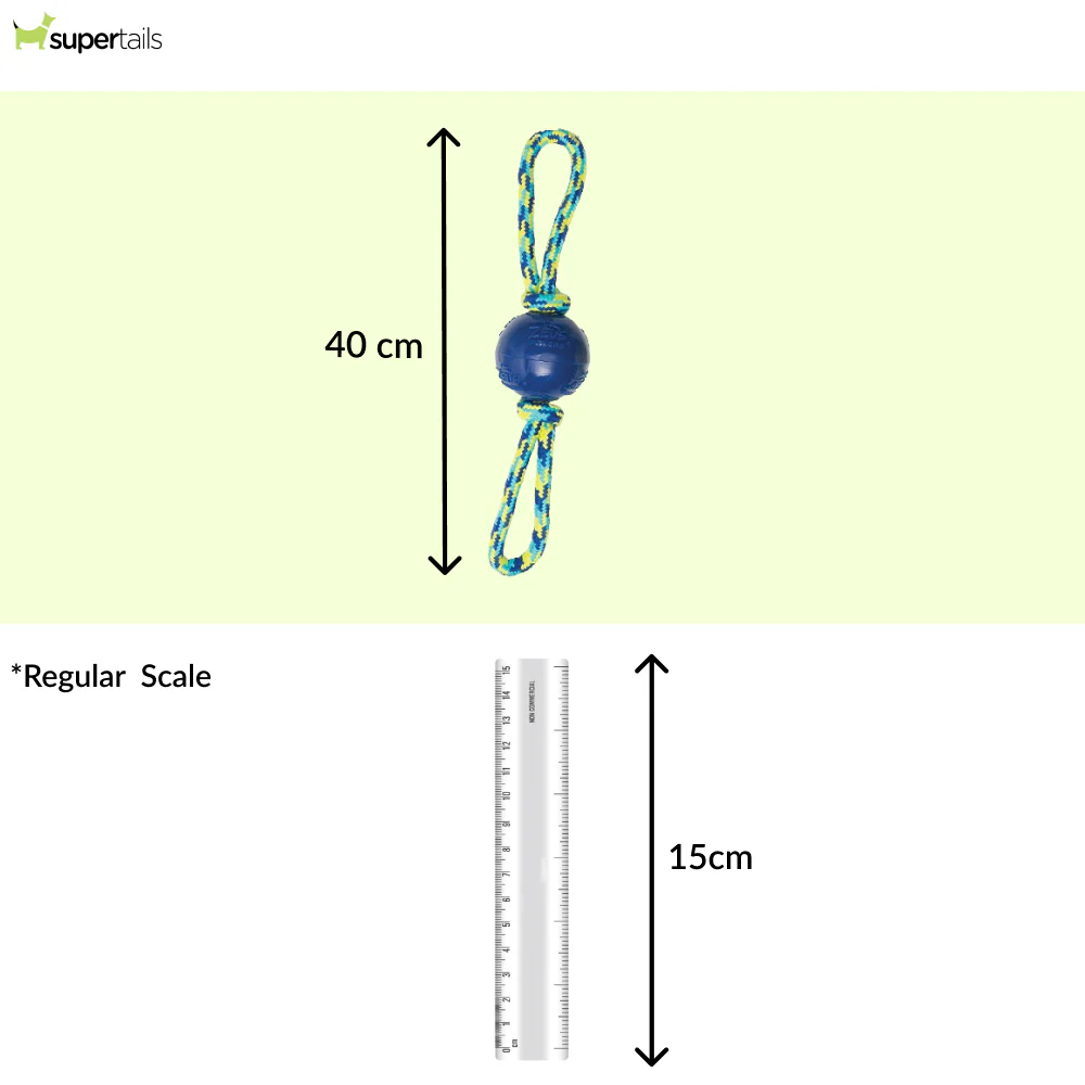 Zeus Rope Ball Tug with Hand Loops Toy for Dogs (Blue) - Runbopad