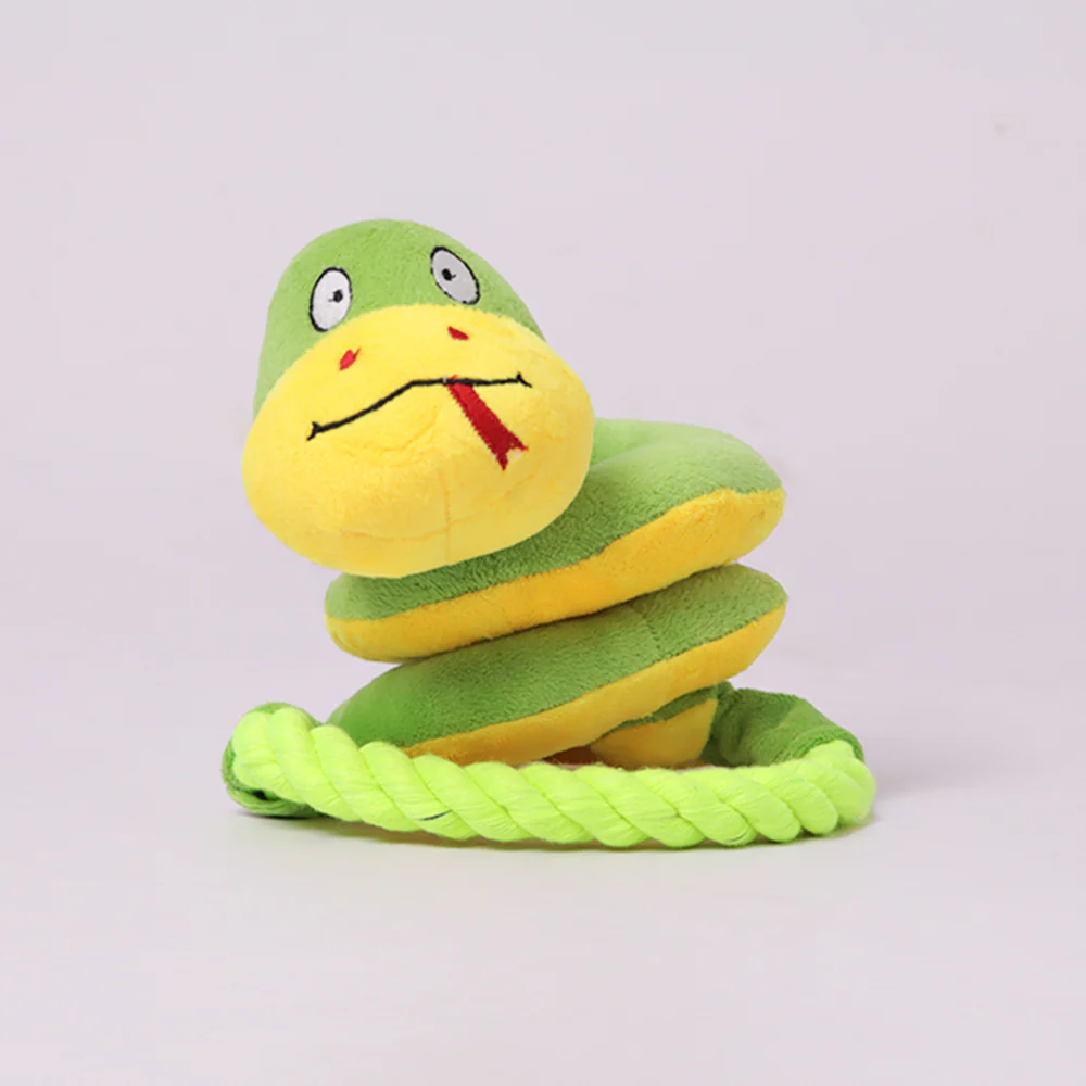 Skatrs Snake Plush Toy with Rope for Dogs and Cats - Runbopad