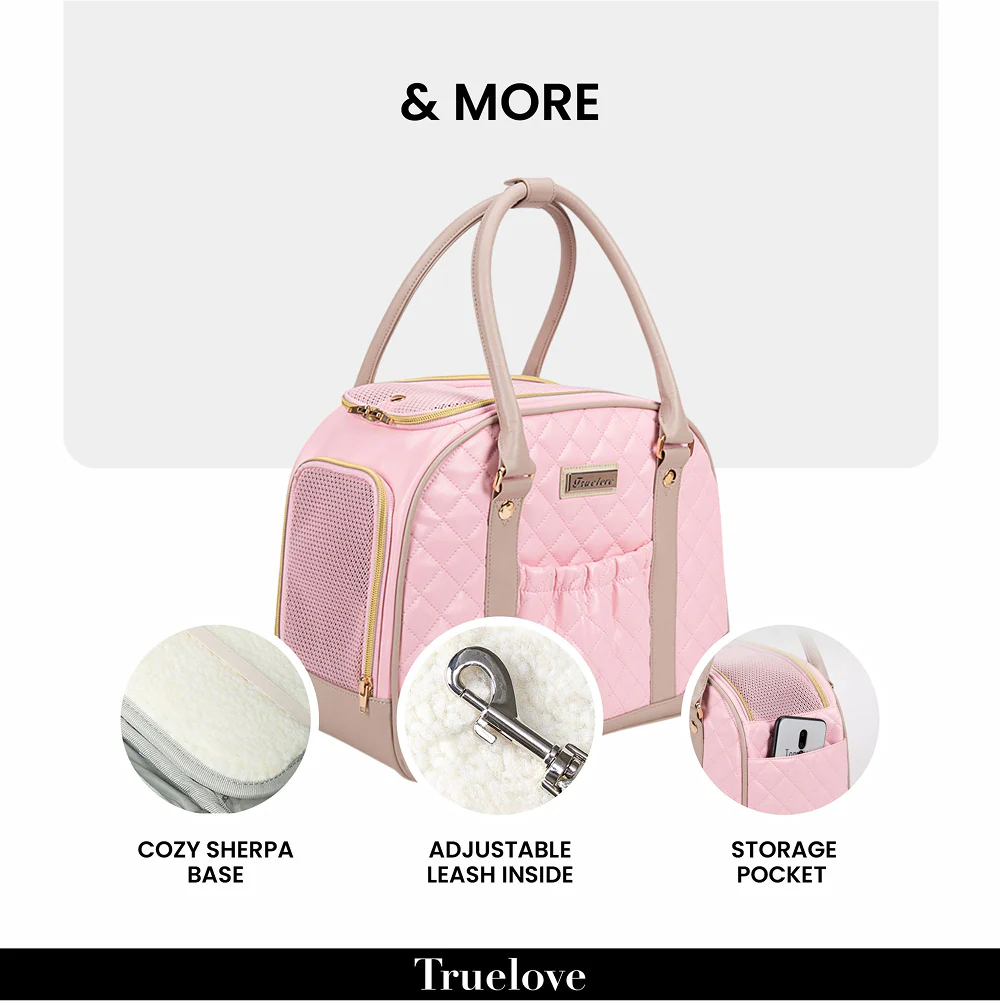 Truelove Chic Pet Travel Handbag for Dogs and Cats (Pink) - Runbopad