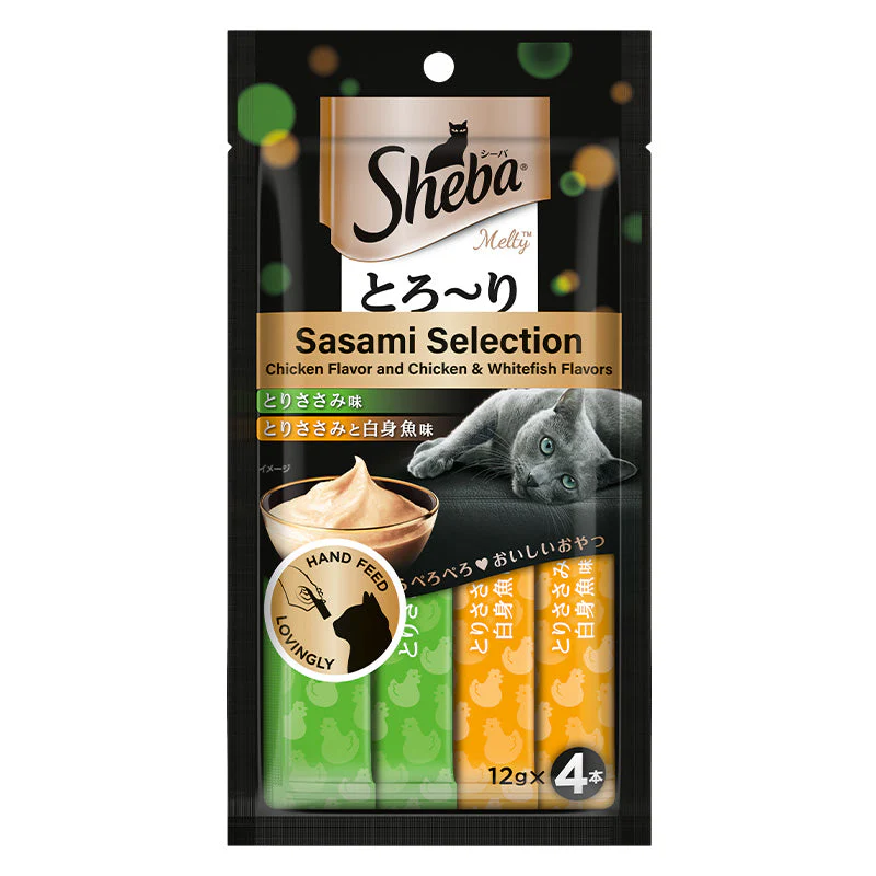 Sheba Chicken & Chicken Whitefish Sasami Selection Melty Premium Cat Treats - Runbopad