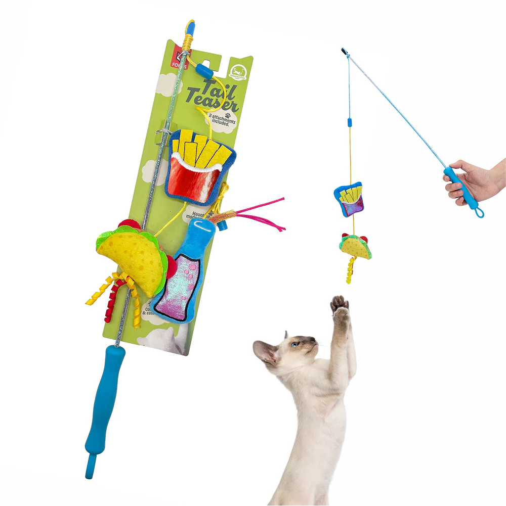 Fofos Wand Hungry Kittens Teaser Toy for Cats - Runbopad