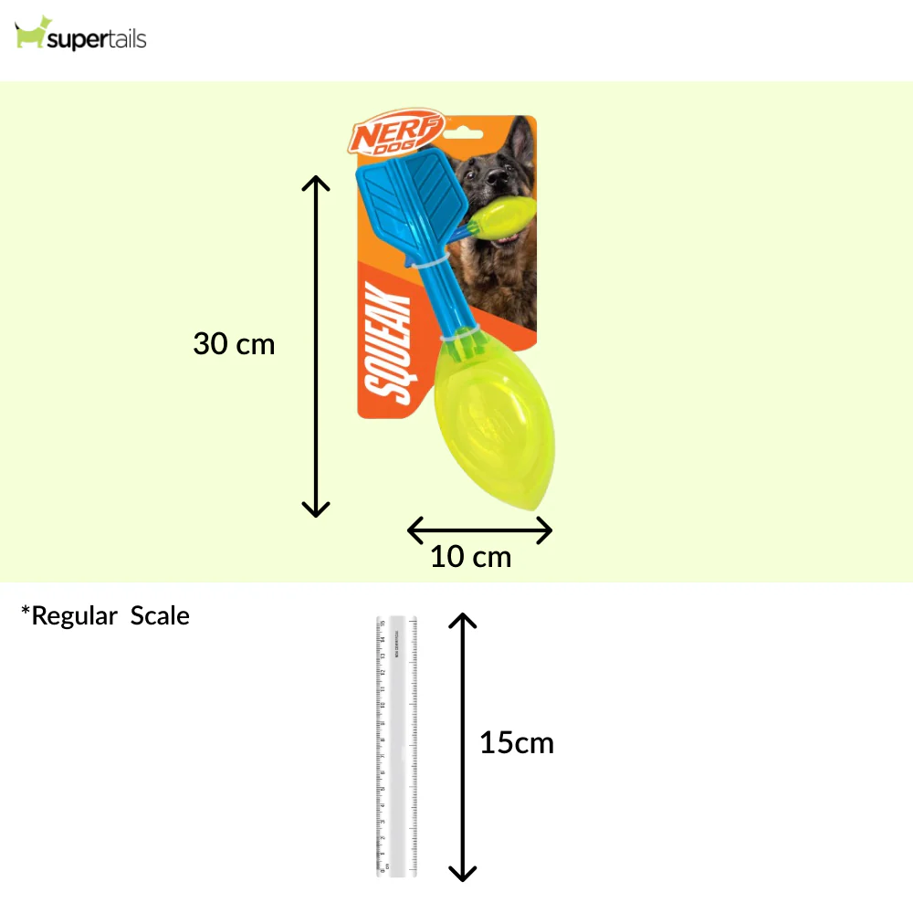 Nerf Dog Squeak Vortex Chew Toy for Dogs (Blue/Green) - Runbopad