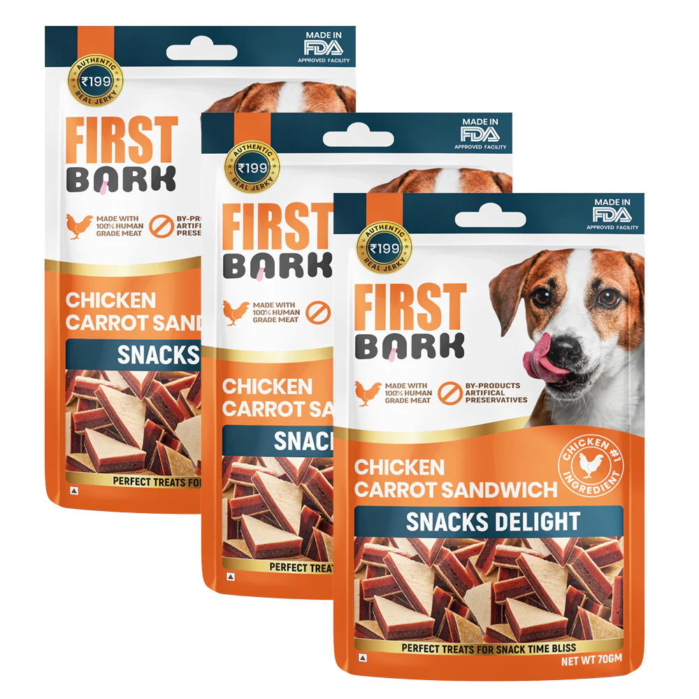 First Bark Chicken and Carrot Sandwich Jerky Dog Treat - Runbopad