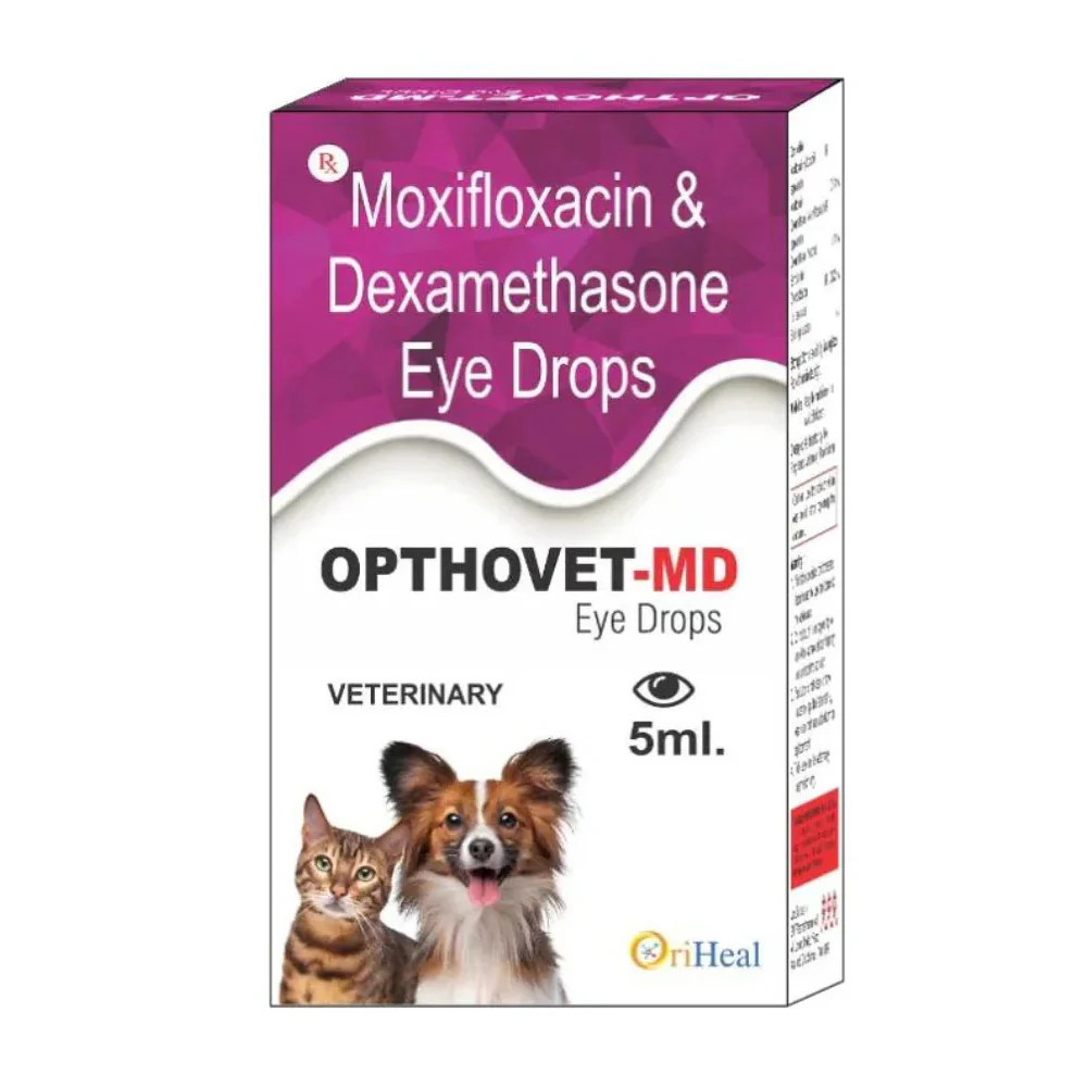 Oriheal Opthovet MD (Moxifloxacin & Dexamethasone) Eye Drops for Dogs and Cats - Runbopad